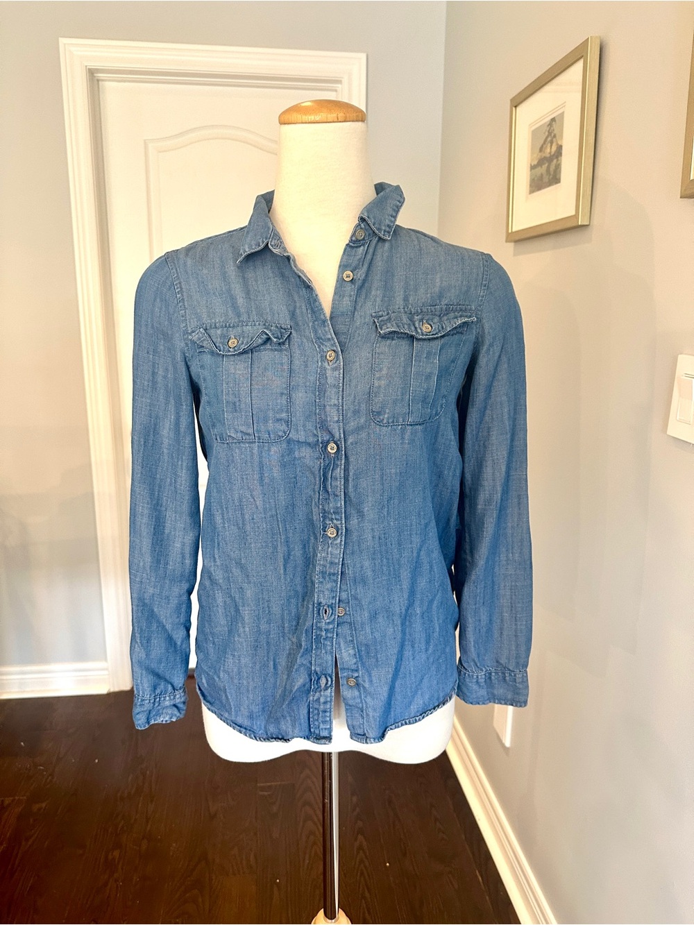 GAP Denim Button-Down Shirt in Blue - Youth XL